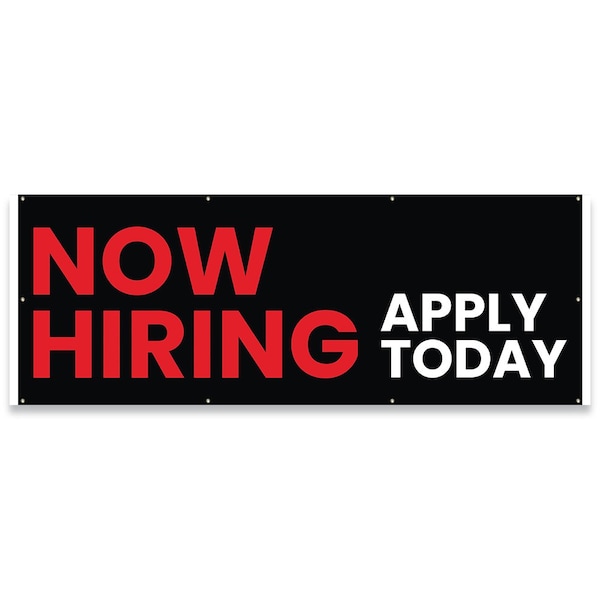 Signmission Now Hiring Apply Today Banner Concession Stand Food Truck Single Sided B-96-30109 - main